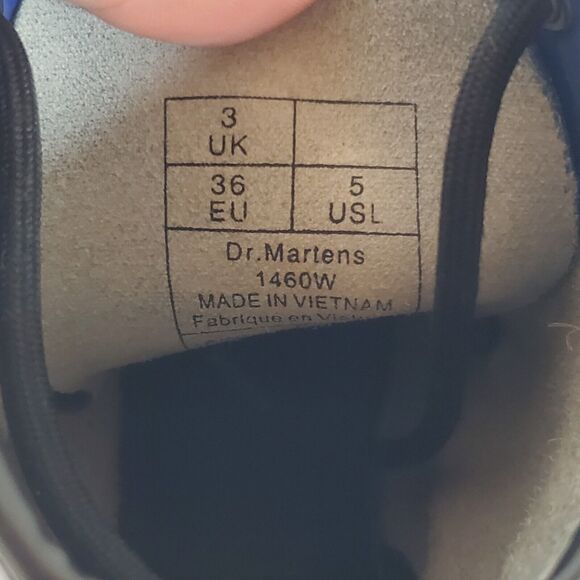 NEW Dr. MARTENS 1460 BLUE Patent Leather Lace-Up COMBAT Boot Women Sz 5 MSRP$160 - Picture 9 of 12